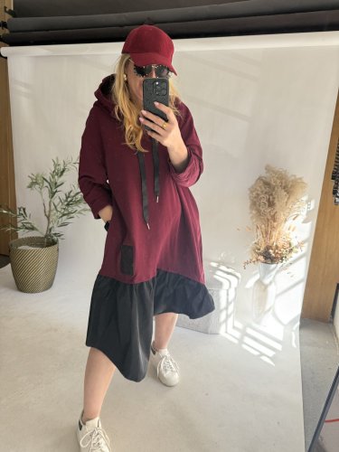 Šaty Home-čierne-bordeaux