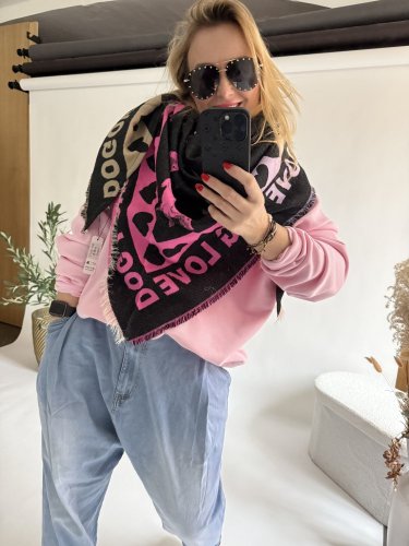 Šála Love dog čierný