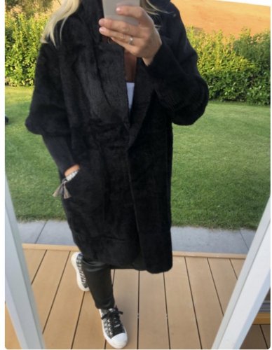 Kabát Elen dlhý - barva: černá
