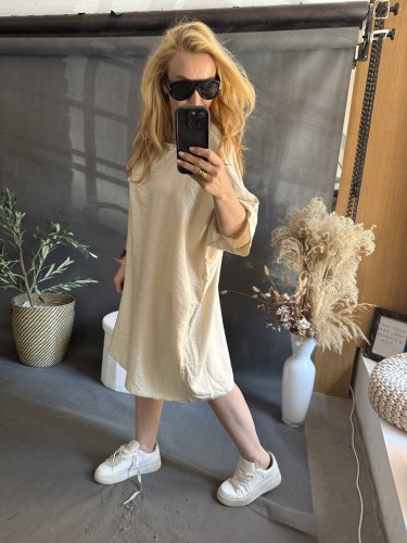 Šaty Letní Oversize béžové