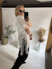 Tričko s krajkou-bílá