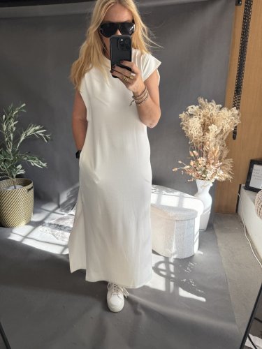 Šaty Basic dlouhé-bílé neprůhledné