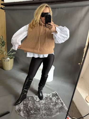 Vesta pletená Maille-cihlová