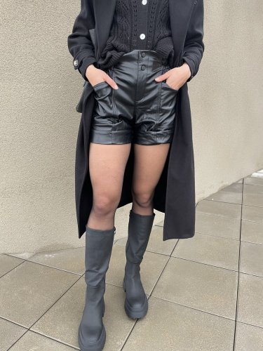 Leather šortky Shane - Velikost: L