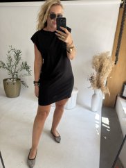 Šaty Basic s vypchávky-čierná