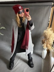 Vlnený kabát v štýle saka Zoe