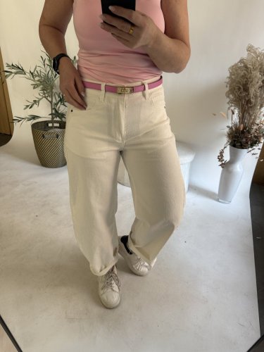 Džínsy New York--elastické, pohodlné-off white