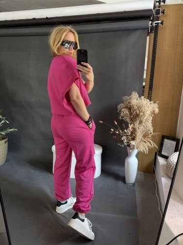 Tepláková súprava Crop-fuchsie