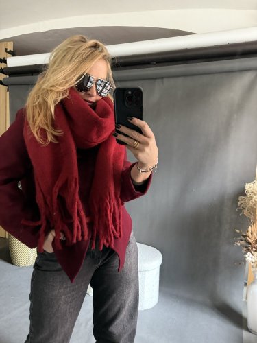 Šála oversize bordeaux