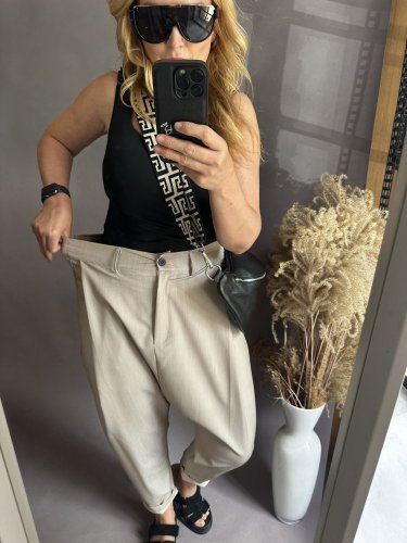 Nohavice s nižším sedom Blair-béžová postava 36-42