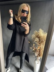 Mikina s flitrami a kapucňou a kapsami-UNI SIZE OVERSIZE
