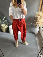 Nohavice s nižším sedom Blair-béžová postava 36-42čiervené