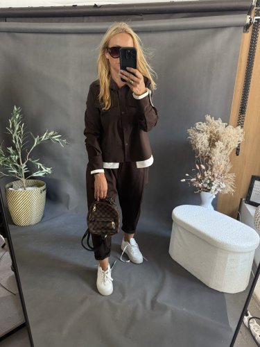 Kabátek Sun 2v1 s košilí-hnědý