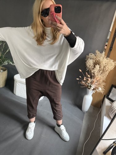 Teplákové nohavice nasrávacie fattale-hnedé