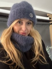 Čepice a šála-modrý