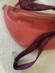 Popruh ke kabelce nebo ke Cupholder-stříbrné kování-Vzor-fuchsia