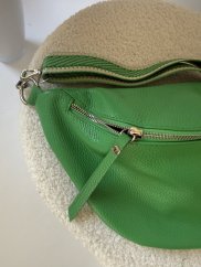 Popruh ke kabelce nebo ke Cupholder-stříbrné kování-Pruh tmavě zelený