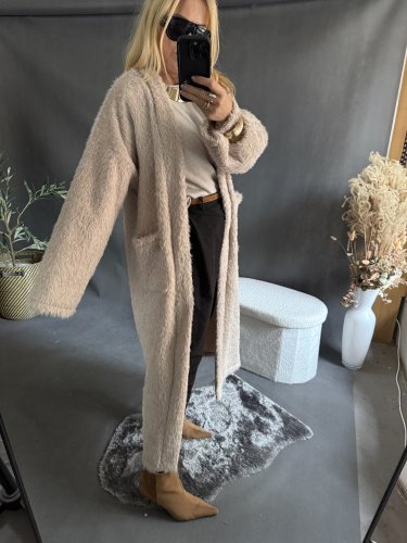 Kabát/cardigan Meccuch-béžový