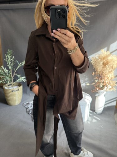 Košile Sun na suk-hnědá