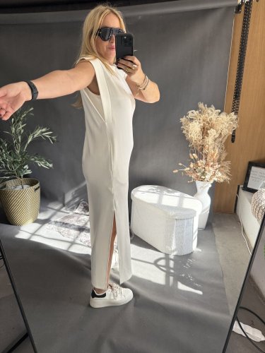 Šaty Basic dlouhé-bílé neprůhledné