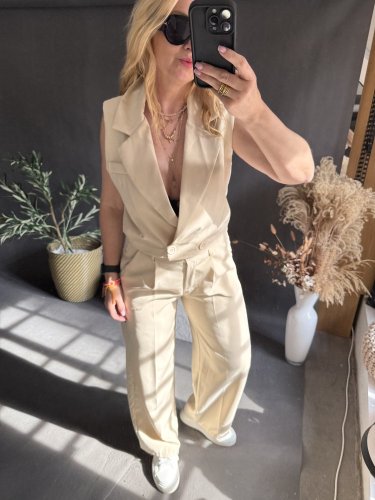 Nohavice s vestou Kirsten-béžová