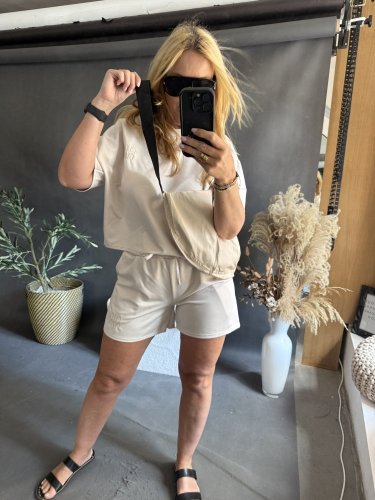 Souprava Tričko a šortky Bavlna-béžová