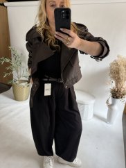 Kalhoty Ballon plátěné letní-černá