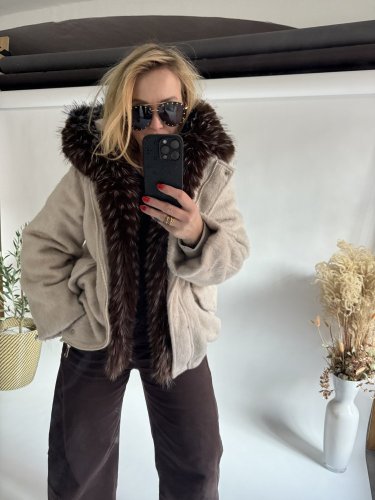 Bunda Chic Lady-tmavý kožuch