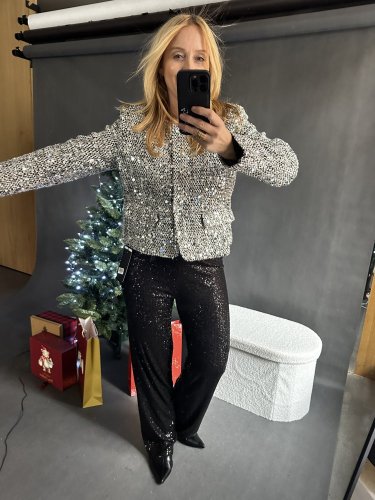 Sako s flitrami veľkosť M a XL