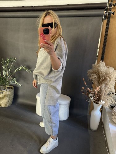 Tričko oversize NEOPREN šedé