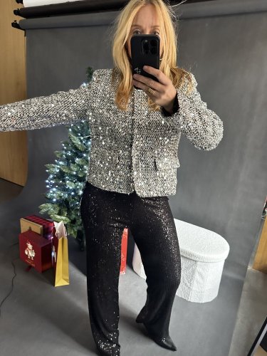 Sako s flitrami veľkosť M a XL