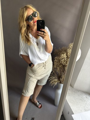 Šortky Down -světlo béžové