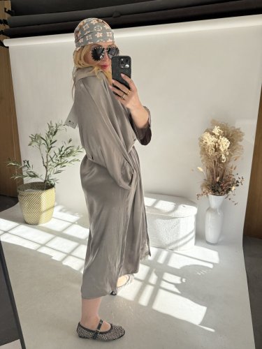 Košeľové šaty viskoza-mocca