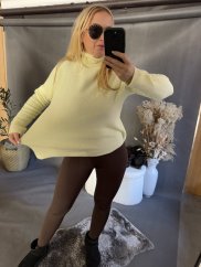 Svetr Baby alpaka se stojáčkem-žlutý