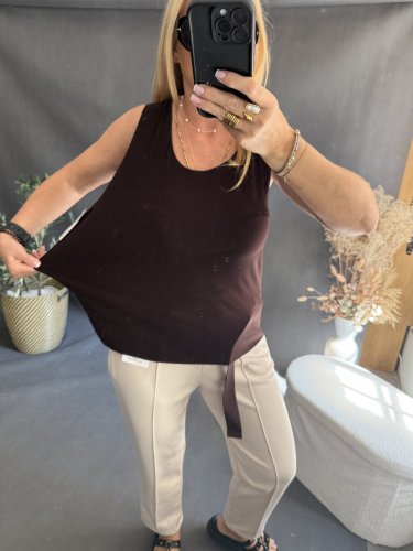 Tielko letné na XL-4XL-hneda