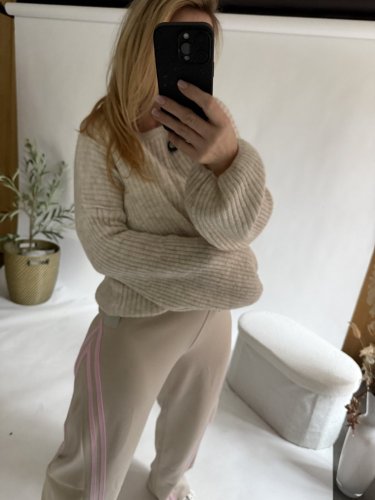 Svetr Bubble s oversize rukávem-krémový