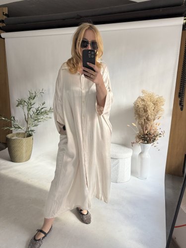 Košeľové šaty viskoza-cream