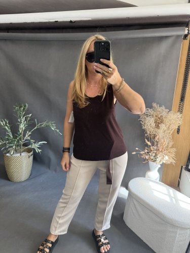 Tielko letné na XL-4XL-hneda