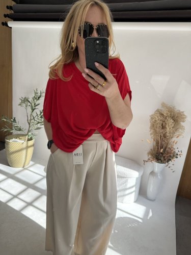 Tričko White Angel-oversize-červené