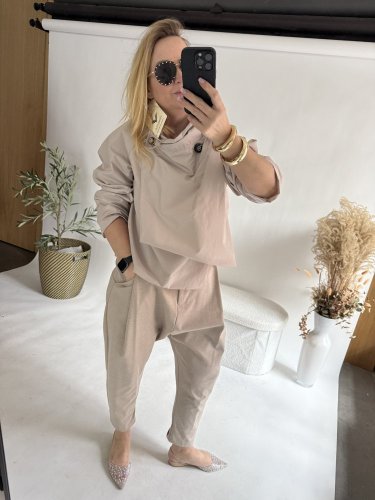 Nohavice Blair bavlnené-mocca