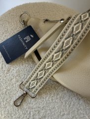 Popruh ke kabelce nebo ke Cupholder-stříbrné kování-Maroko šedý