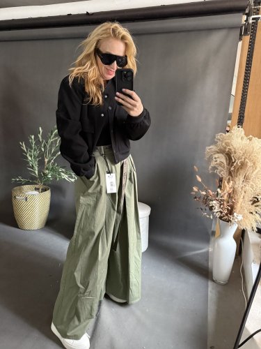 Kalhoty Pantagonna ve stylu sukně -khaki