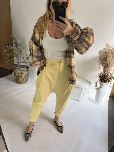 Nohavice Blair bavlnené-žltá