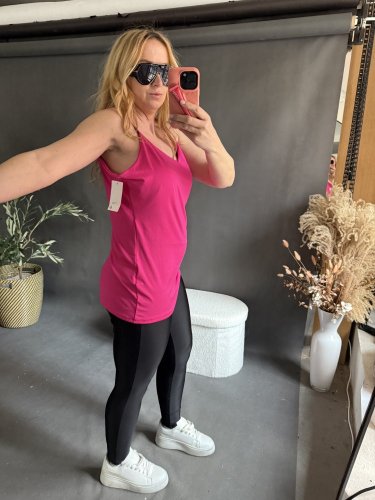 Tílko na postavu BIG špagetové ramínka na M-3XL-růžové