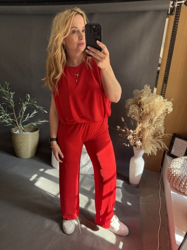 Souprava s vycpávkama pamy-červený