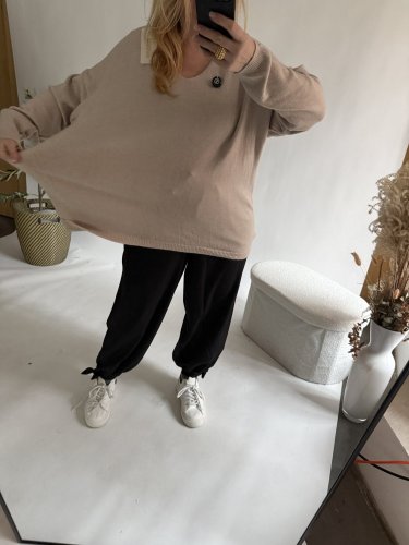 Svetr Goodvibes-UNI SIZE-béžová