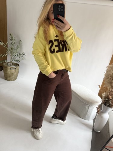 Džínsy New York--elastické, pohodlné-hnedé