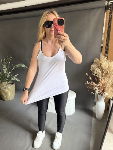 Tílko na postavu BIG špagetové ramínka na M-3XL-bílé