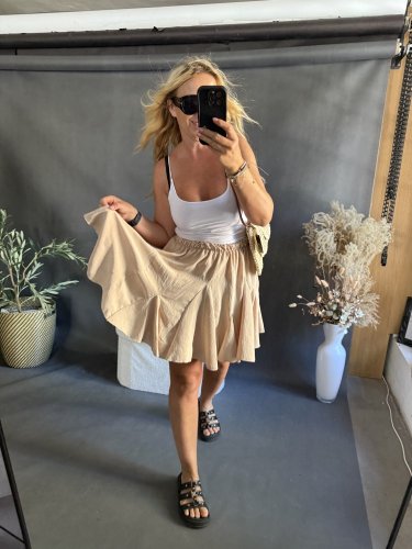 Sukně kolová-béžová