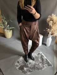 Kalhoty SUN v leather/semiš optice-hnědé